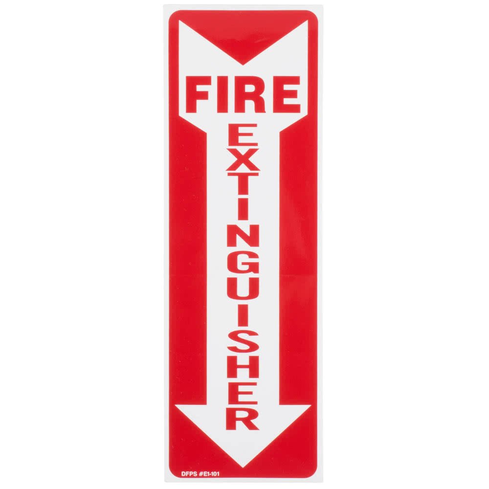 (CV-0585) Fire Extinguisher Sign (Arrow), Peel N Stick, 3.75