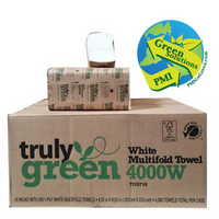 (PF-5000) Multi fold Towel, White, (4000W) 100% Recycled.-PMI GREEN SOULTIONS