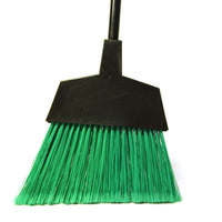 (CB-0220) Green Angled Broom Soft Bristle, 13" with 48" Fiberglass Handle.