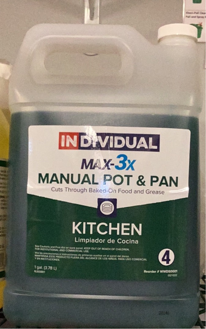 (CI-0170) MAX-3X Manual Pot & Pan (3 sink set up), Gallon