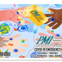 (GB-5010) COVID-19 Emergency Kit Vehicle / Portable, 25 Pack Alcohol Wipes, 1 Zep Spray, 4 Pairs Nitrile 6 mil Disp Gloves, 4 Packs Nitrile 6 mil Disp Gloves, 1 Hand Sanitizer, 4 3PLY Adult Masks, 4 3PLY Childrens Masks, 2 Goggles