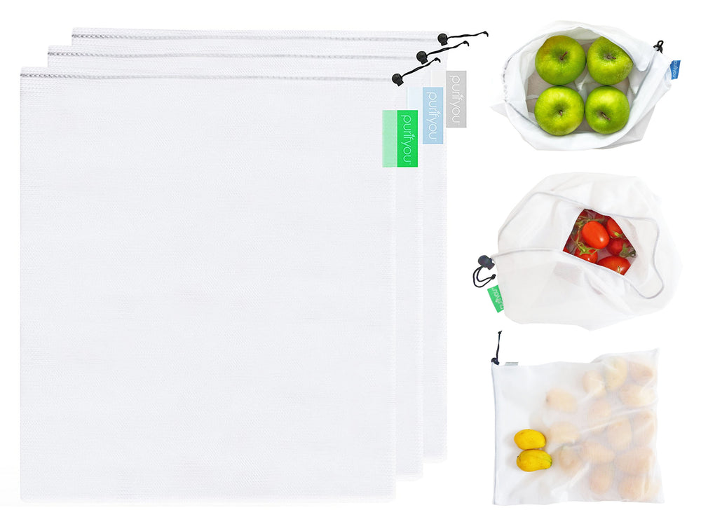 (PA-9490) 5 Pcs Premium Reusable Mesh Produce Bags