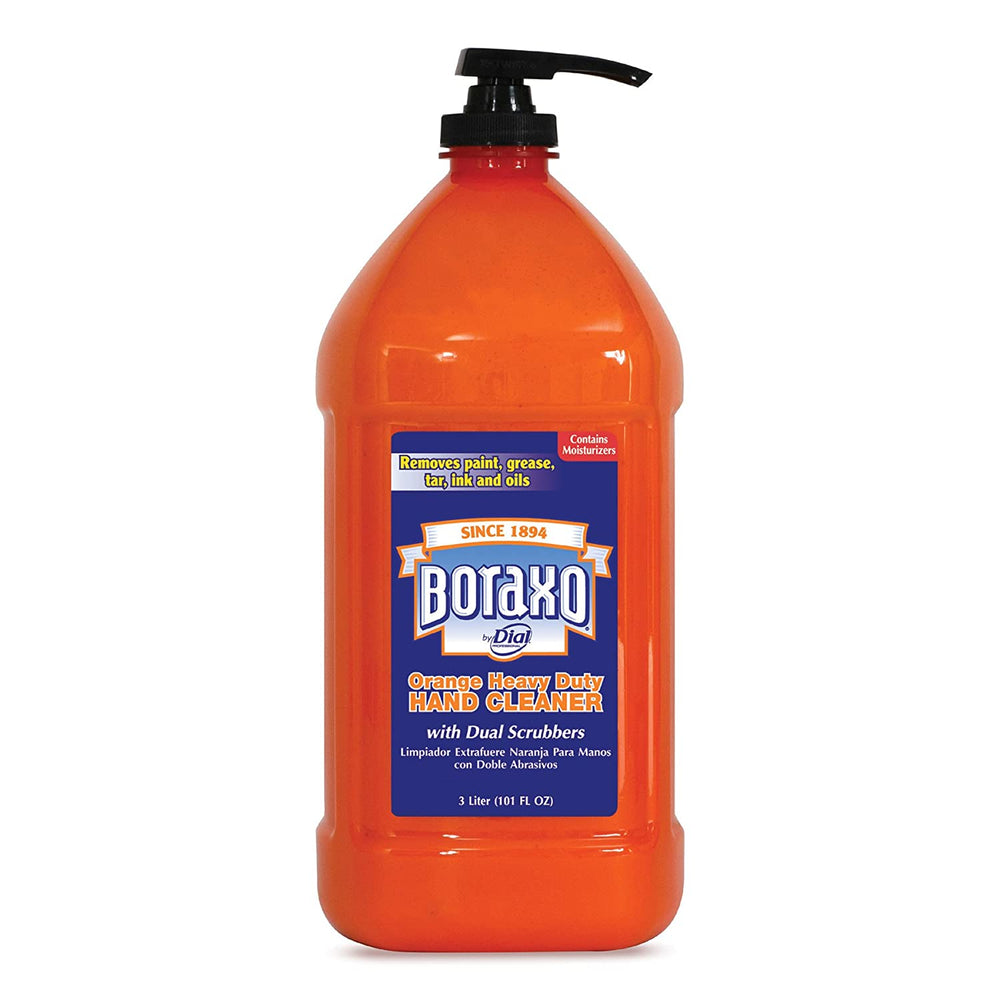 (CS-0490) Boraxo by Dial, Orange Heavy Duty Hand Cleaner with Scrubbers, 3 Liter Bottle