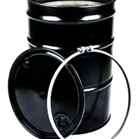 (CE-0300) Black Metal Drum, w/Lid and Ring, 55 Gallon ( CALL FOR PRICE)
